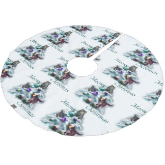 Saia Para Árvore De Natal De Poliéster Meowy Christmas