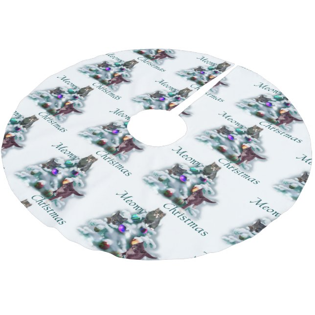 Saia Para Árvore De Natal De Poliéster Meowy Christmas (Inclinado)