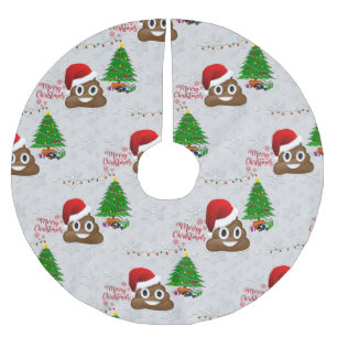 Saia Para Árvore De Natal De Poliéster merristmas poo emoji
