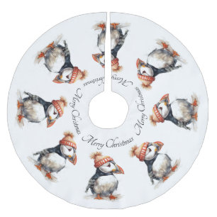 Saia Para Árvore De Natal De Poliéster Merry Puffin, personalizado