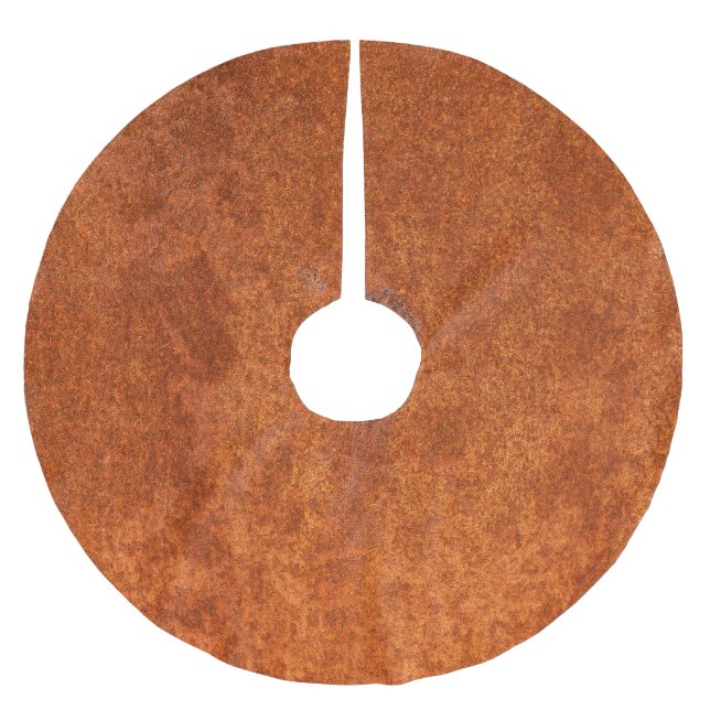 Saia Para Árvore De Natal De Poliéster Metais maleados: textura vermelha alaranjada. (Frente)