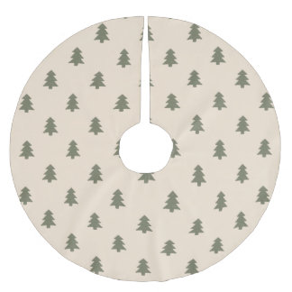Saia Para Árvore De Natal De Poliéster Minimalist Pine Tree Neutral Boho Farmhouse Beige