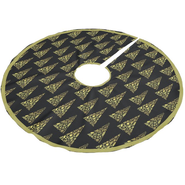 Saia Para Árvore De Natal De Poliéster Mínimo Dourado de Árvore Elegante (Inclinado)