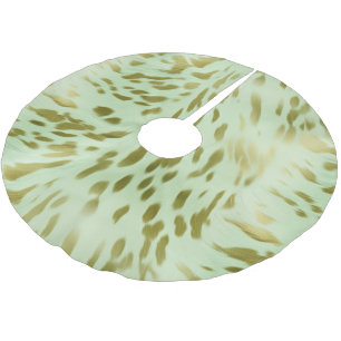 Saia Para Árvore De Natal De Poliéster Mint Green Dourado Cowhide