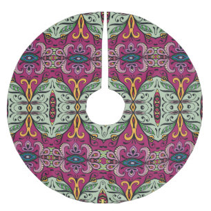 Saia Para Árvore De Natal De Poliéster Modelo Étnico Geométrico Tribal Floral