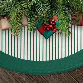 Saia Para Árvore De Natal De Poliéster Modern Green Stripes Christmas