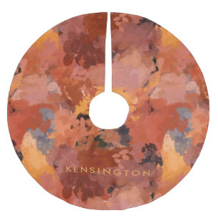 Saia Para Árvore De Natal De Poliéster Modern Trendy Terracotta Rust Brown Abstrato