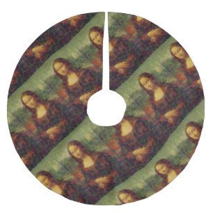 Saia Para Árvore De Natal De Poliéster Mona Lisa Lettuce Fine Art Vegan Spoof