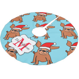 Saia Para Árvore De Natal De Poliéster Monograma Chihuahua
