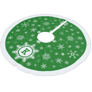 Saia Para Árvore De Natal De Poliéster Monograma de Natal Camisa de Neve - Camisa verde