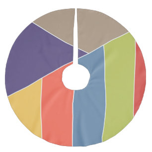 Saia Para Árvore De Natal De Poliéster MOSAIC stripes triângulos coloridos I + suas ideia