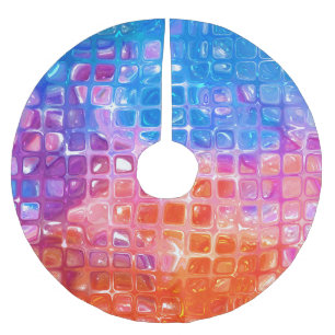 Saia Para Árvore De Natal De Poliéster Mosaico Vibrante: fundo Abstrato multicolorido