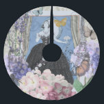 Saia Para Árvore De Natal De Poliéster Mulher Elegante Azul Vestido Floral Chique<br><div class="desc">Um rico tema da era vitoriana,  uma colagem que inclui a ilustração de moda de George Barbier dos anos 1920,  e colada junto com imagens vitorianas,  incluindo flores,  borboletas,  a Torre Eiffel e um fundo de William Morris.</div>