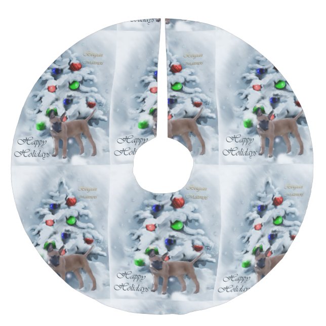 Saia Para Árvore De Natal De Poliéster Natal belga Malinois (Frente)