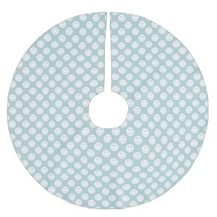 Saia Para Árvore De Natal De Poliéster Natal Blue Happy Faces