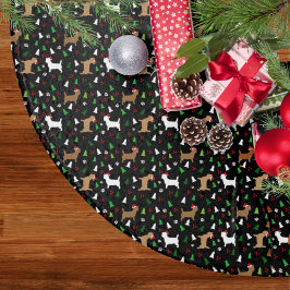 Saia Para Árvore De Natal De Poliéster Natal Cairn Terriers em Santa Hats Black