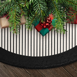 Saia Para Árvore De Natal De Poliéster Natal com Listras Pretas Modernas