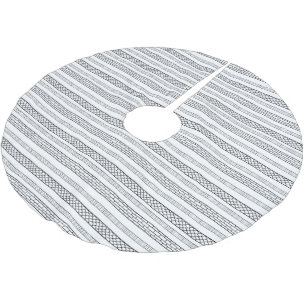 Saia Para Árvore De Natal De Poliéster Natal da Boêmia com Abstrato branca minimalista