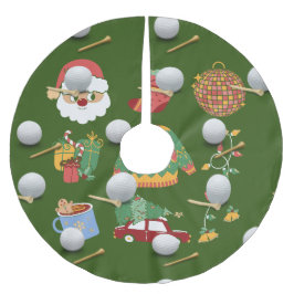 Saia Para Árvore De Natal De Poliéster Natal de golfe com bola de golfe
