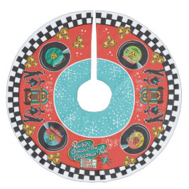 Saia Para Árvore De Natal De Poliéster Natal de Rockin' dos anos 50