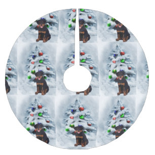 Saia Para Árvore De Natal De Poliéster Natal de Rottweiler