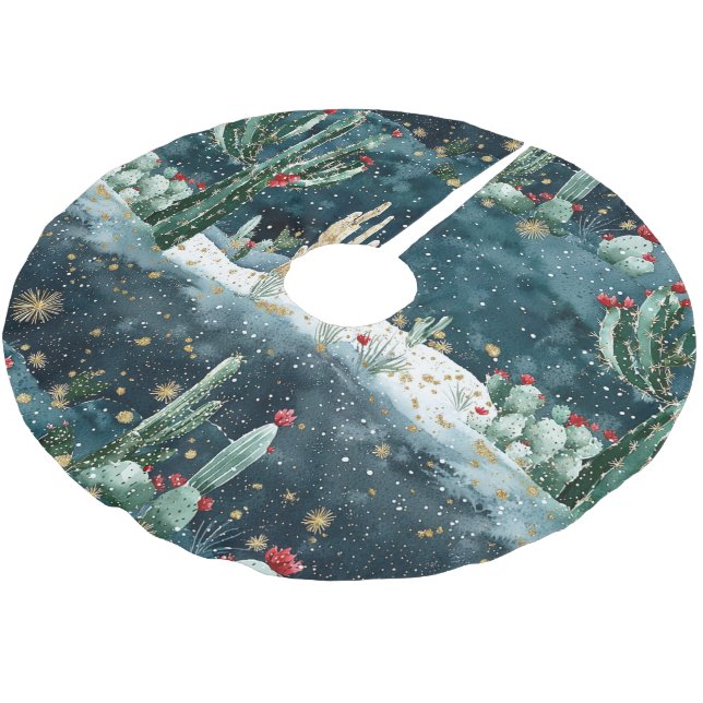 Saia Para Árvore De Natal De Poliéster Natal do Cactus Ocidental (Inclinado)