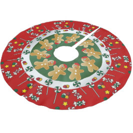 Saia Para Árvore De Natal De Poliéster Natal doce do pão-de-espécie