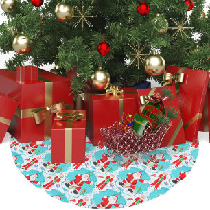 Saia Para Árvore De Natal De Poliéster Natal engraçado Sra. Claus supera Papai Noel na pe