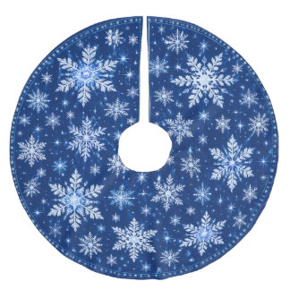 Saia Para Árvore De Natal De Poliéster Natal Floco de Neve