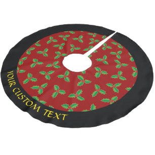 Saia Para Árvore De Natal De Poliéster Natal Holly Pattern