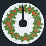 Saia Para Árvore De Natal De Poliéster Natal Holly Wreath Brushing Tree ki<br><div class="desc">Morango de Natal - ilustração de Holly de Natal e Ilex Red Berry Wreath.</div>