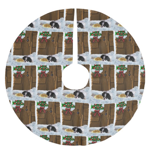 Saia Para Árvore De Natal De Poliéster Natal japonês (Frente)