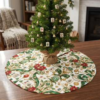 Saia Para Árvore De Natal De Poliéster Natal Mahjong