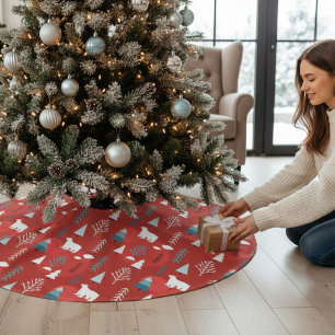 Saia Para Árvore De Natal De Poliéster Natal Moderno e Natal Feriados no Urso Polar de in