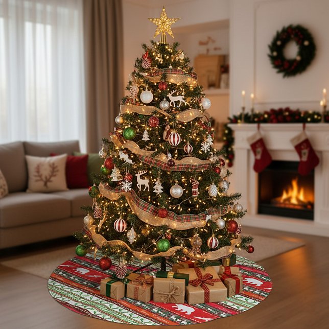 Saia Para Árvore De Natal De Poliéster Natal na floresta (Criador carregado)