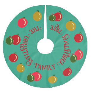 Saia Para Árvore De Natal De Poliéster Natal para ornamentos Dourados, Verdes e Personali