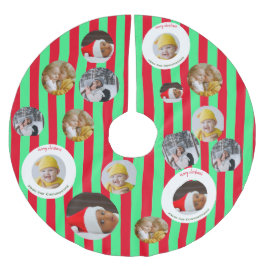 Saia Para Árvore De Natal De Poliéster Natal personalizado de quatro fotos 🎄 feriado