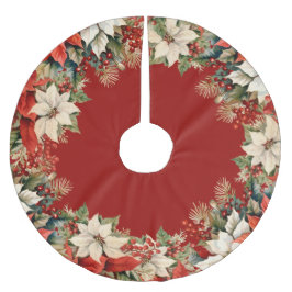 Saia Para Árvore De Natal De Poliéster Natal Poinsettias