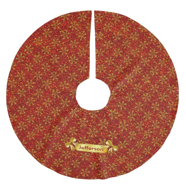 Saia Para Árvore De Natal De Poliéster Natal reluzente (Frente)