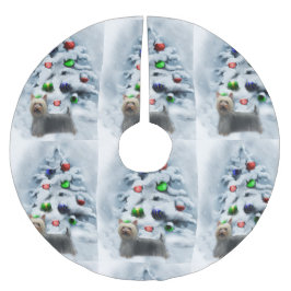 Saia Para Árvore De Natal De Poliéster Natal Silky Terrier