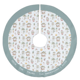 Saia Para Árvore De Natal De Poliéster Natal tropical divertido personalizado