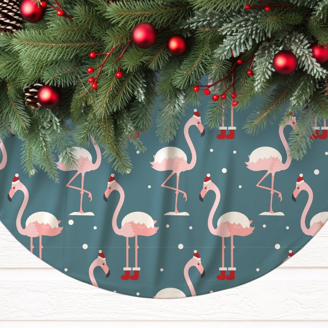 Saia Para Árvore De Natal De Poliéster Natal Tropical do Flamingo (Criador carregado)