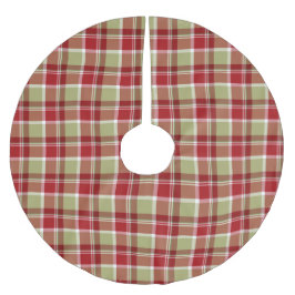 SAIA PARA ÁRVORE DE NATAL DE POLIÉSTER NATAL VERMELHO E XADREZ VERDE PADRÃO