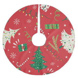 Saia Para Árvore De Natal De Poliéster Natal vintage: design ornamental.