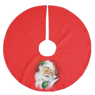 Saia Para Árvore De Natal De Poliéster Natal vintage que pisc o papai noel
