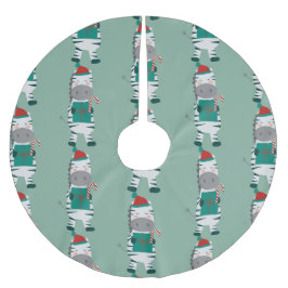 Saia Para Árvore De Natal De Poliéster natal zebra santa claus feio xmas bonitinho