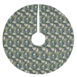 Saia Para Árvore De Natal De Poliéster Natividade Cena Natais vintages Camisa