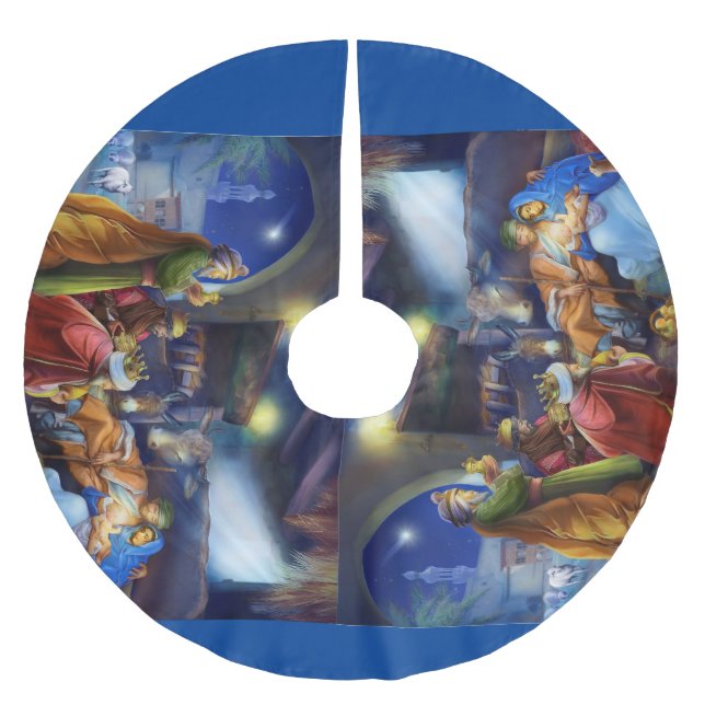 Saia Para Árvore De Natal De Poliéster Nativity (Frente)