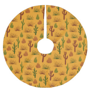 Saia Para Árvore De Natal De Poliéster Natureza Selvagem Cactus Bushes Padrão