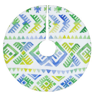 Saia Para Árvore De Natal De Poliéster Navajo Tribute: Watercolor Tribal Majestade